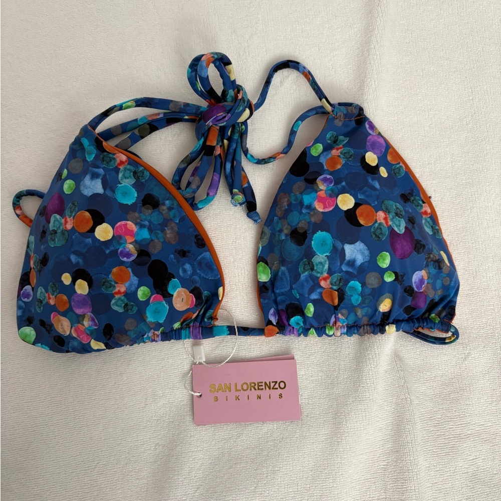 SAN LORENZO NWT Jane Loeau Reversible Bikini Top. Size: M